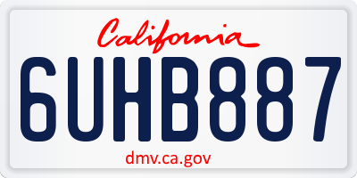 CA license plate 6UHB887