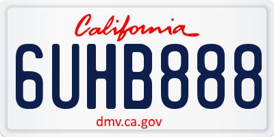 CA license plate 6UHB888