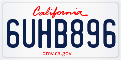 CA license plate 6UHB896