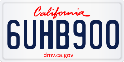 CA license plate 6UHB900