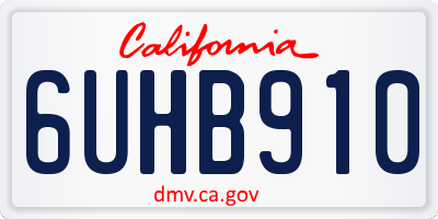CA license plate 6UHB910