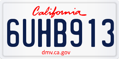 CA license plate 6UHB913