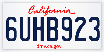 CA license plate 6UHB923