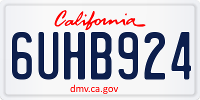 CA license plate 6UHB924
