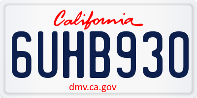 CA license plate 6UHB930