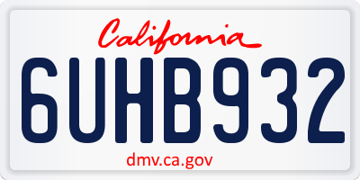 CA license plate 6UHB932