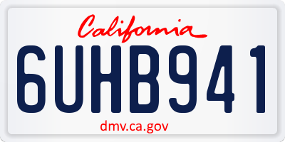 CA license plate 6UHB941