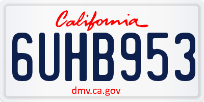 CA license plate 6UHB953
