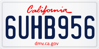 CA license plate 6UHB956