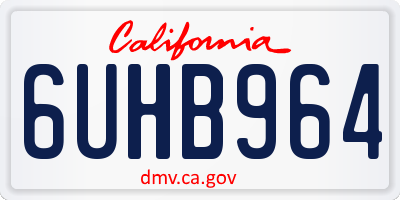 CA license plate 6UHB964