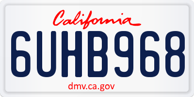 CA license plate 6UHB968