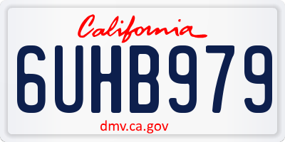 CA license plate 6UHB979