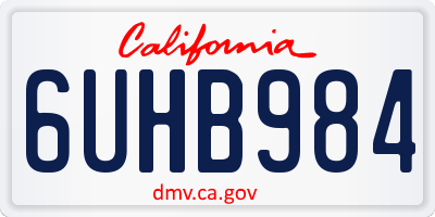 CA license plate 6UHB984