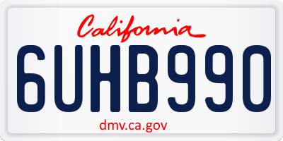 CA license plate 6UHB990