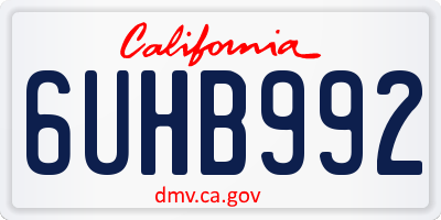 CA license plate 6UHB992