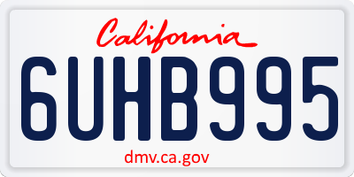 CA license plate 6UHB995