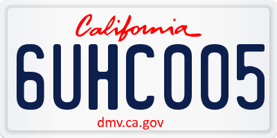 CA license plate 6UHC005