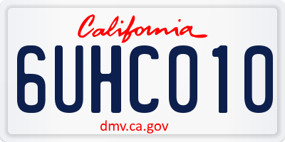 CA license plate 6UHC010