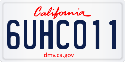 CA license plate 6UHC011