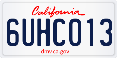 CA license plate 6UHC013