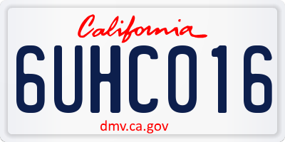 CA license plate 6UHC016