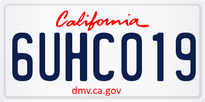 CA license plate 6UHC019