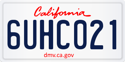 CA license plate 6UHC021