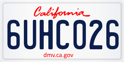 CA license plate 6UHC026