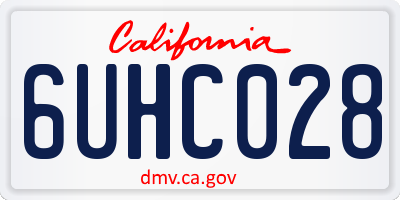 CA license plate 6UHC028