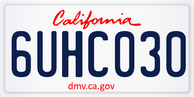 CA license plate 6UHC030