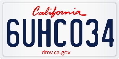 CA license plate 6UHC034