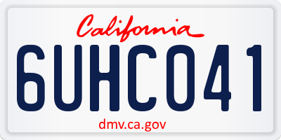 CA license plate 6UHC041