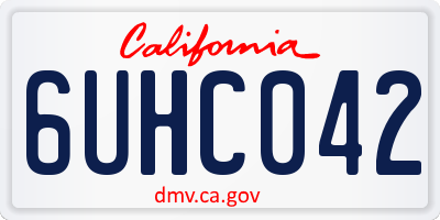 CA license plate 6UHC042