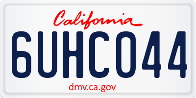 CA license plate 6UHC044