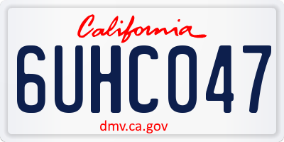 CA license plate 6UHC047