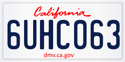 CA license plate 6UHC063