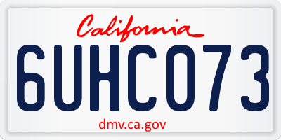 CA license plate 6UHC073