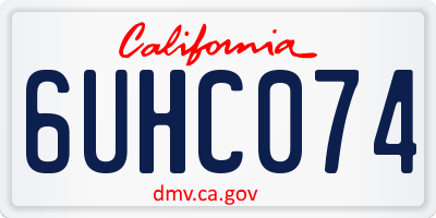 CA license plate 6UHC074