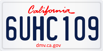 CA license plate 6UHC109