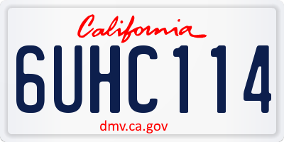 CA license plate 6UHC114