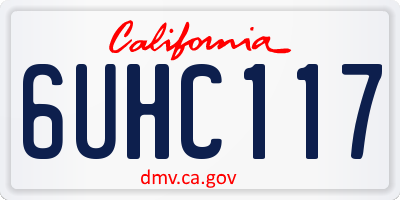 CA license plate 6UHC117