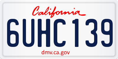 CA license plate 6UHC139