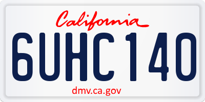 CA license plate 6UHC140