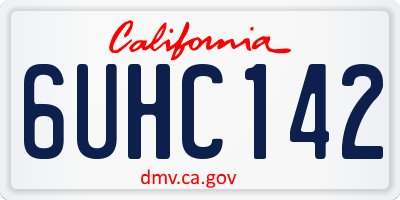 CA license plate 6UHC142