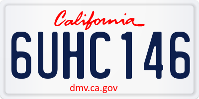 CA license plate 6UHC146