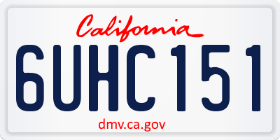 CA license plate 6UHC151