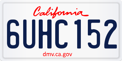 CA license plate 6UHC152