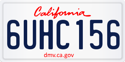 CA license plate 6UHC156
