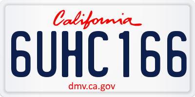 CA license plate 6UHC166