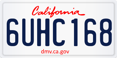 CA license plate 6UHC168
